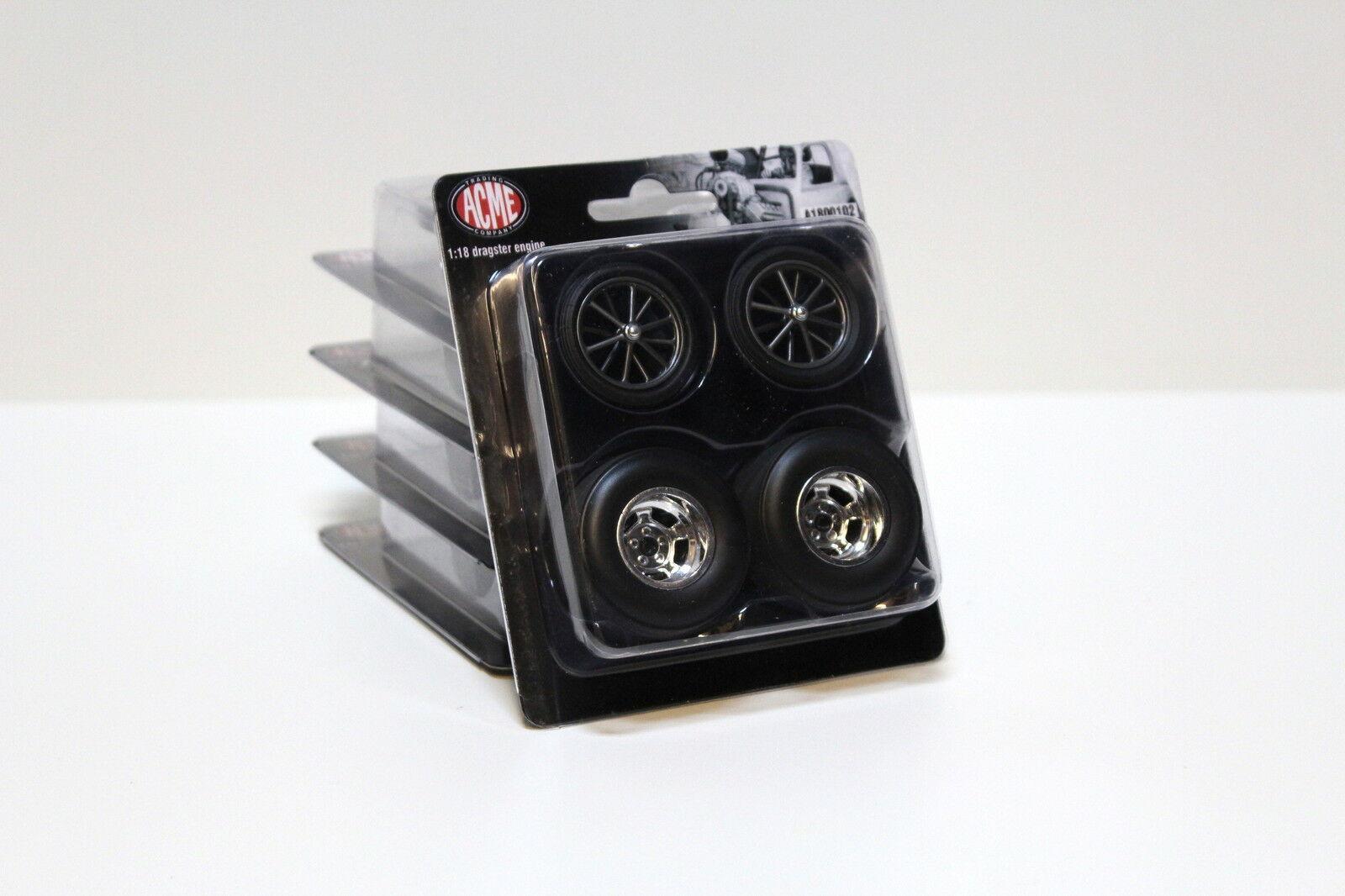 1:18 ACME/ GMP Dragster Engine Wheel Set Räder Chrom 4pcs.