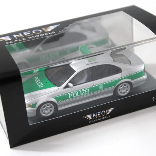 1:43 NEO BMW 5er 530i E39 Limousine POLIZEI silver/green