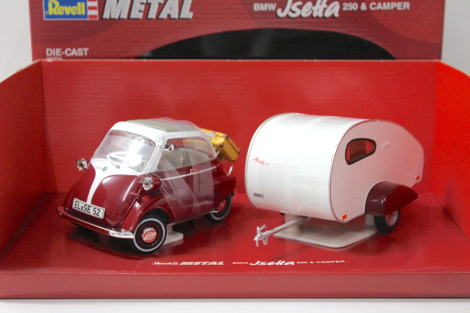 1:18 Revell BMW Isetta 250 & Camper dark red/ white