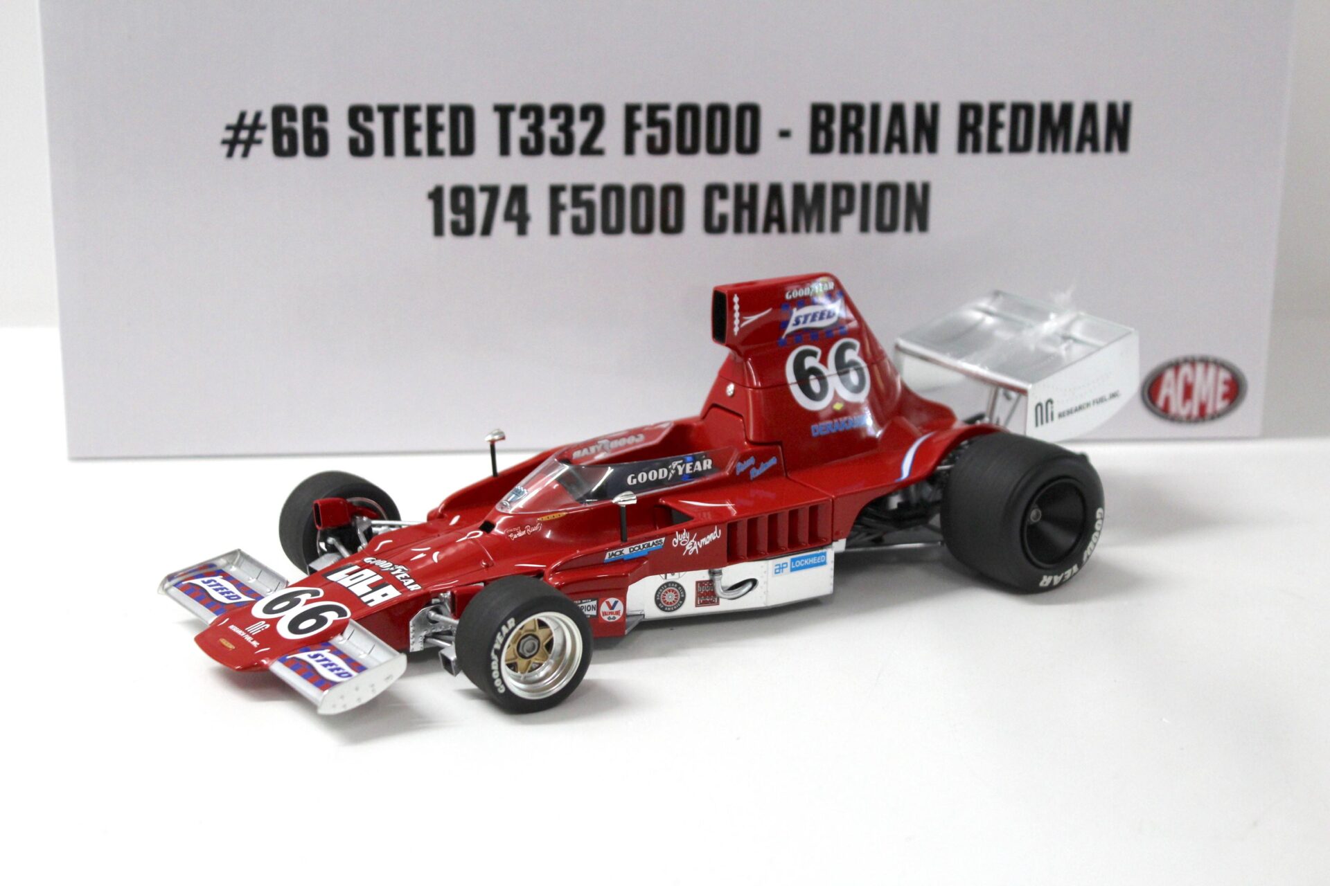 1:18 ACME 1974 Steed T332 F5000 Brian Redman F5000 Champion #66