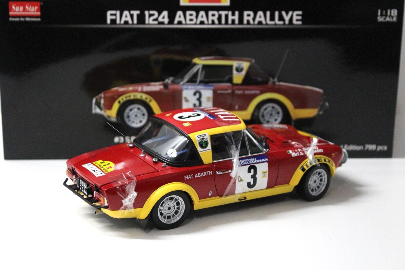 1:18 SunStar Fiat 124 Abarth Rallye African Safari #3 S.Barbasio