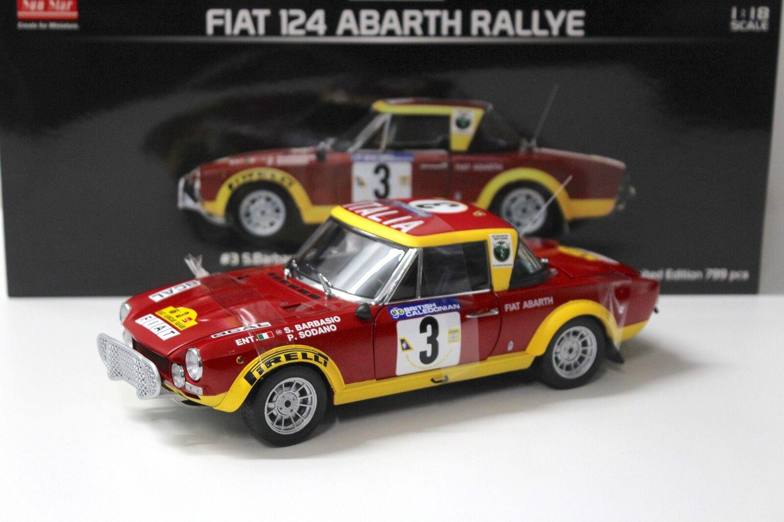 1:18 SunStar Fiat 124 Abarth Rallye African Safari #3 S.Barbasio