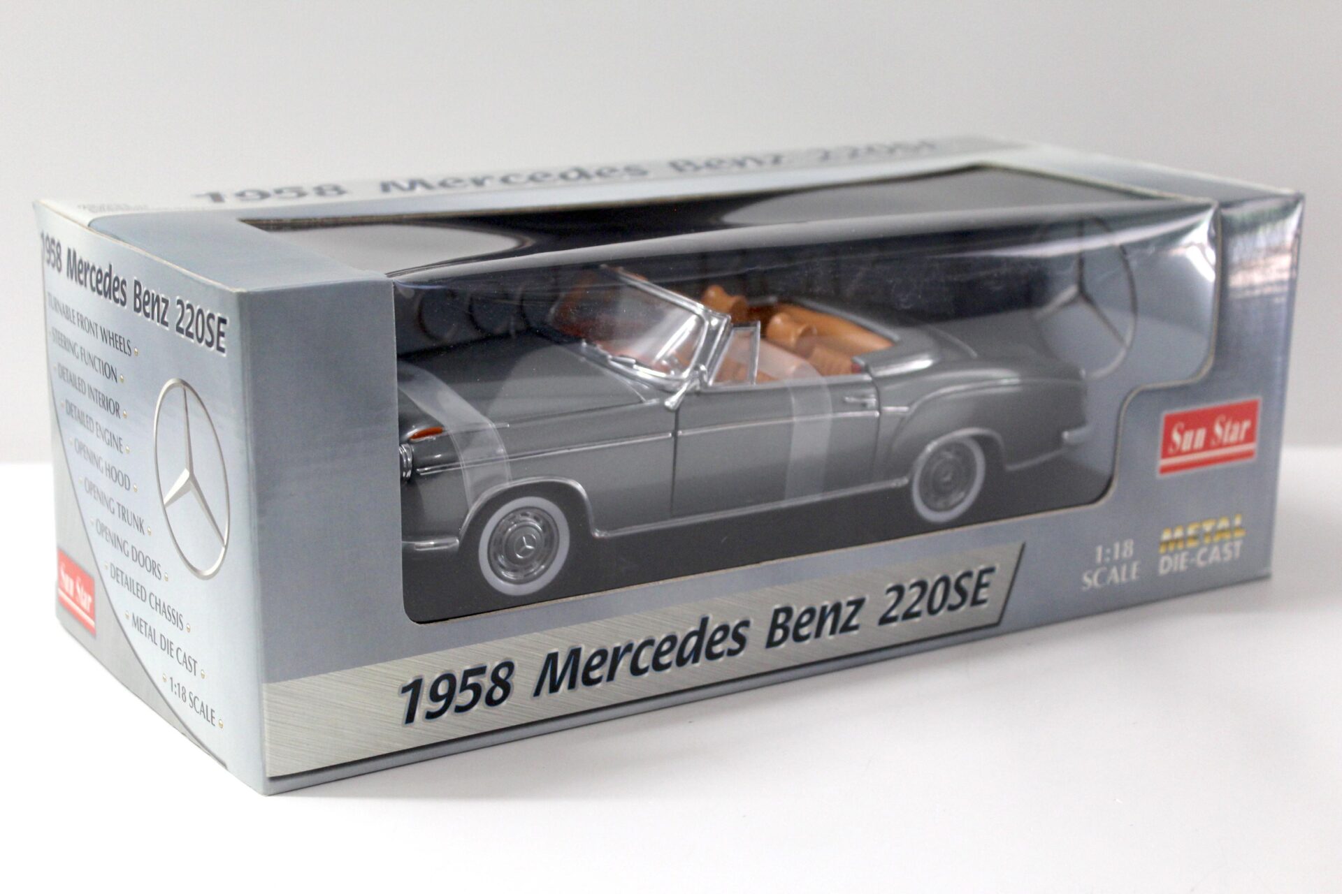 1:18 Sun Star Mercedes 220SE Cabriolet grey 1958