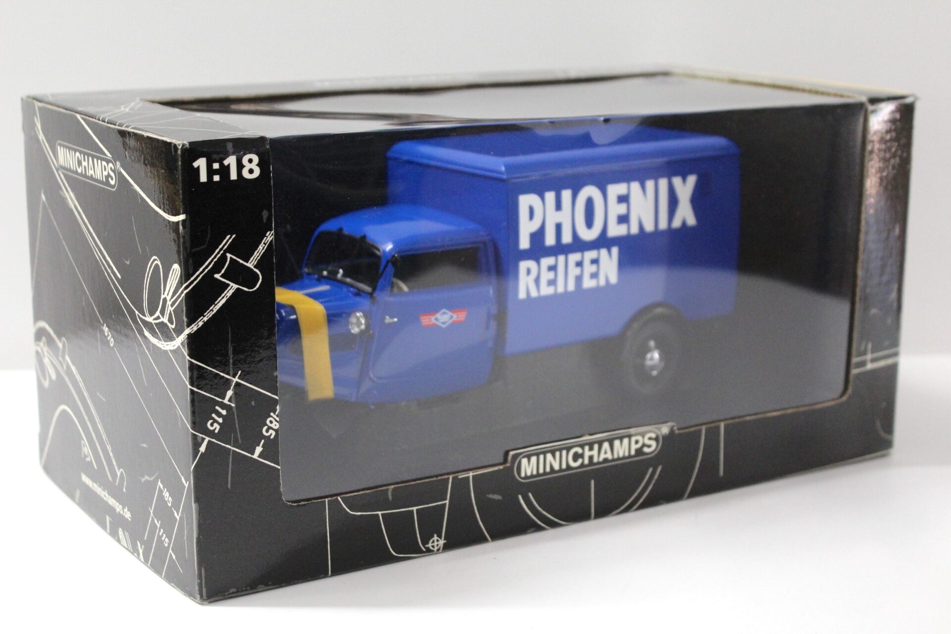 1:18 Minichamps Tempo Hanseat 3-wheeler "PHOENIX" blue