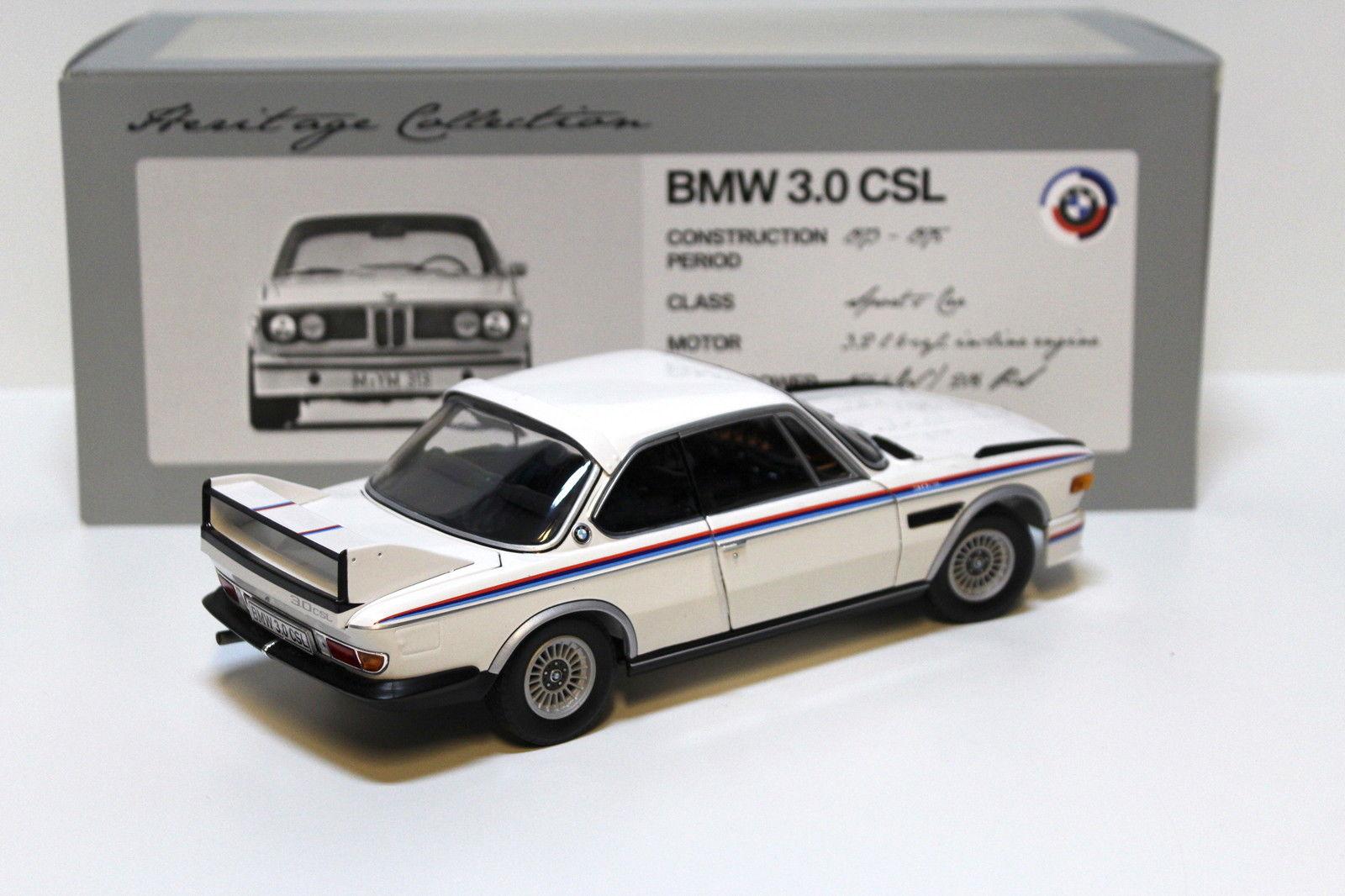1:18 Minichamps BMW 3.0 CSL white Heritage Collection DEALER VERSION