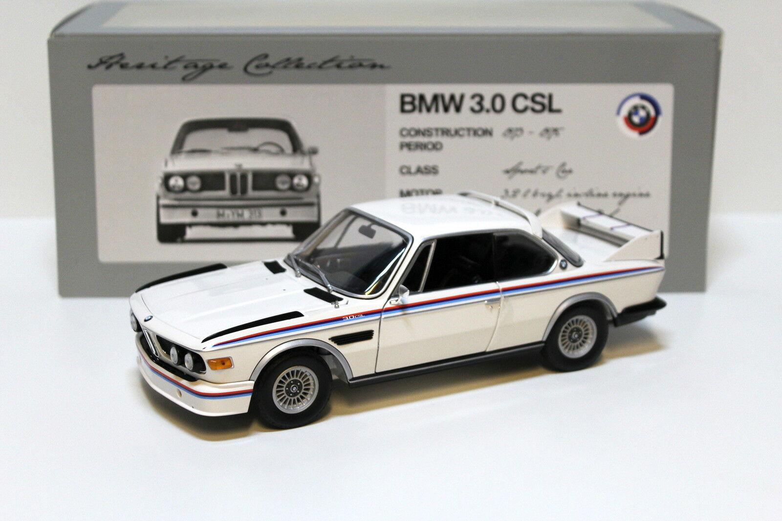 1:18 Minichamps BMW 3.0 CSL white Heritage Collection DEALER VERSION