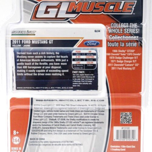 1:64 Greenlight Ford Mustang GT 2011 yellow/ black