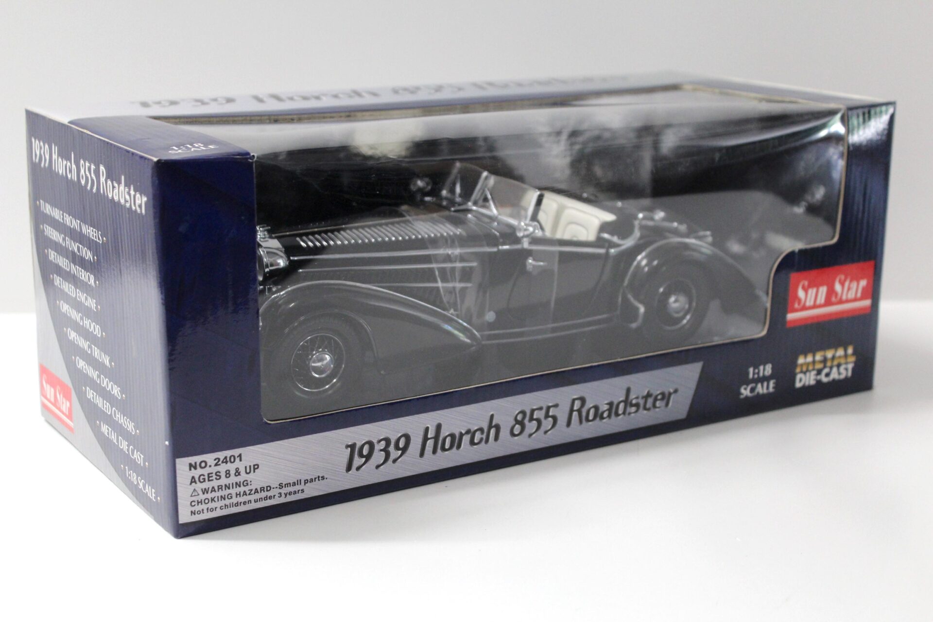 1:18 Sun Star 1939 Horch 855 Roadster black