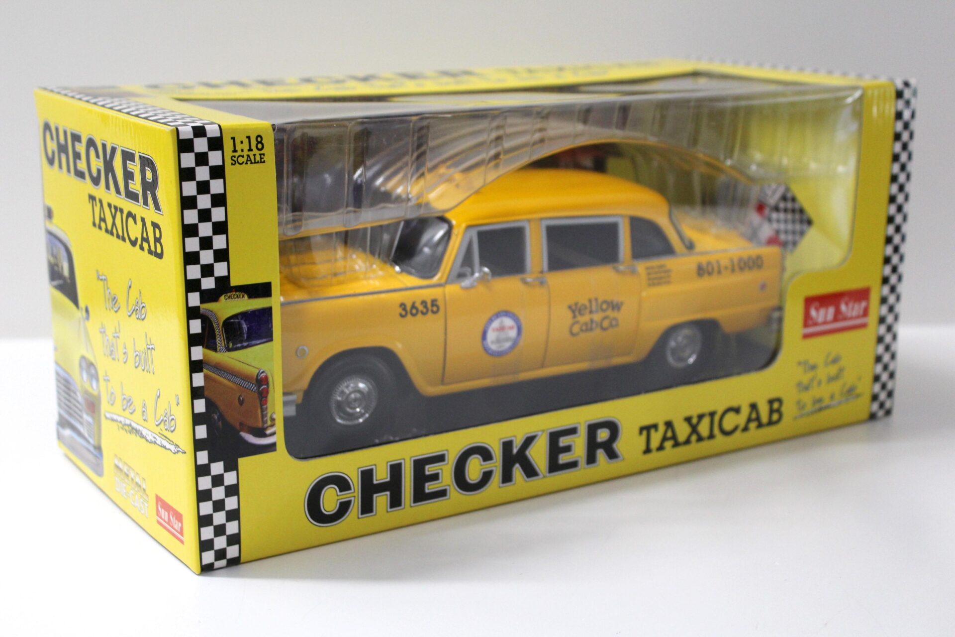 1:18 Sun Star 1981 Los Angeles LA Checker Cab TAXI yellow