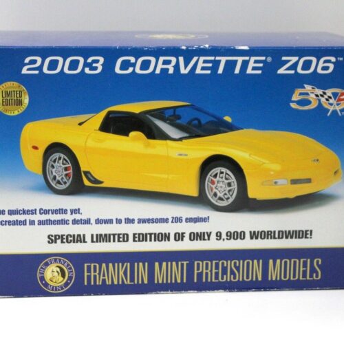 1:24 Franklin Mint Chevrolet Corvette Z06 Coupe yellow 2003 - Image 4