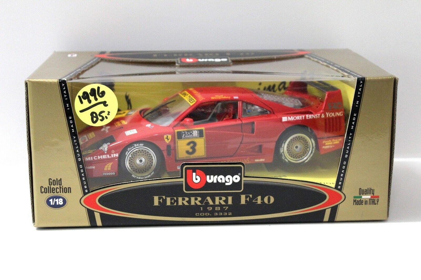 1:18 Bburago Ferrari F40 Kroymans 1996 "C. SCRIMANTE" #3 red