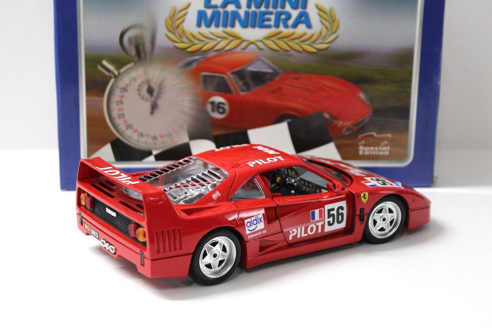 1:18 Bburago Ferrari F40 "PILOT" #56 LA MINI MINIERA red