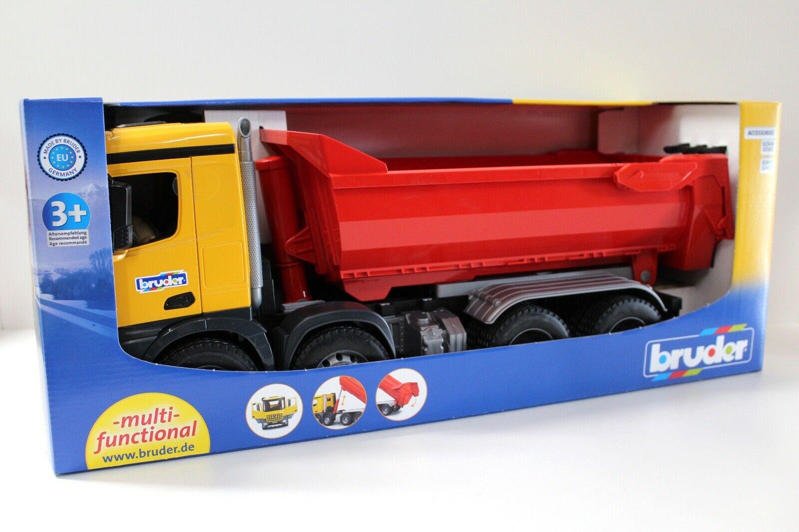 1:16 Bruder Mercedes Arocs LKW Halfpipe Kipper + Figur