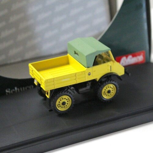 1:43 Schuco Mercedes Unimog 401 Faltdach yellow/ green Top