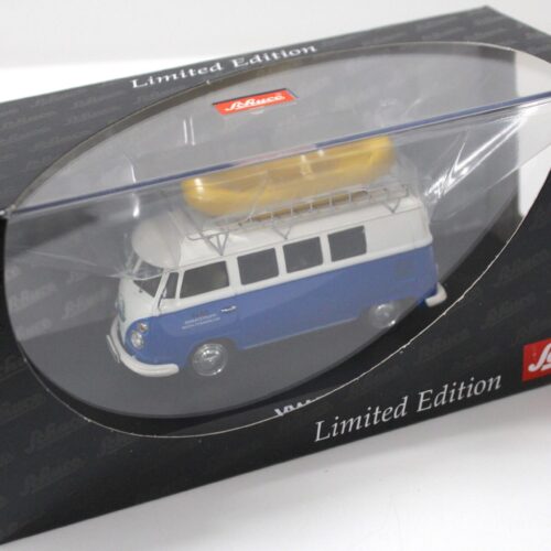 1:43 Schuco VW Bus T1 DLRG Einsatztrupp Frankenland mit Boot blue