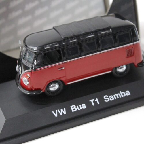 1:43 Schuco VW Bus T1 Samba dark red/ black