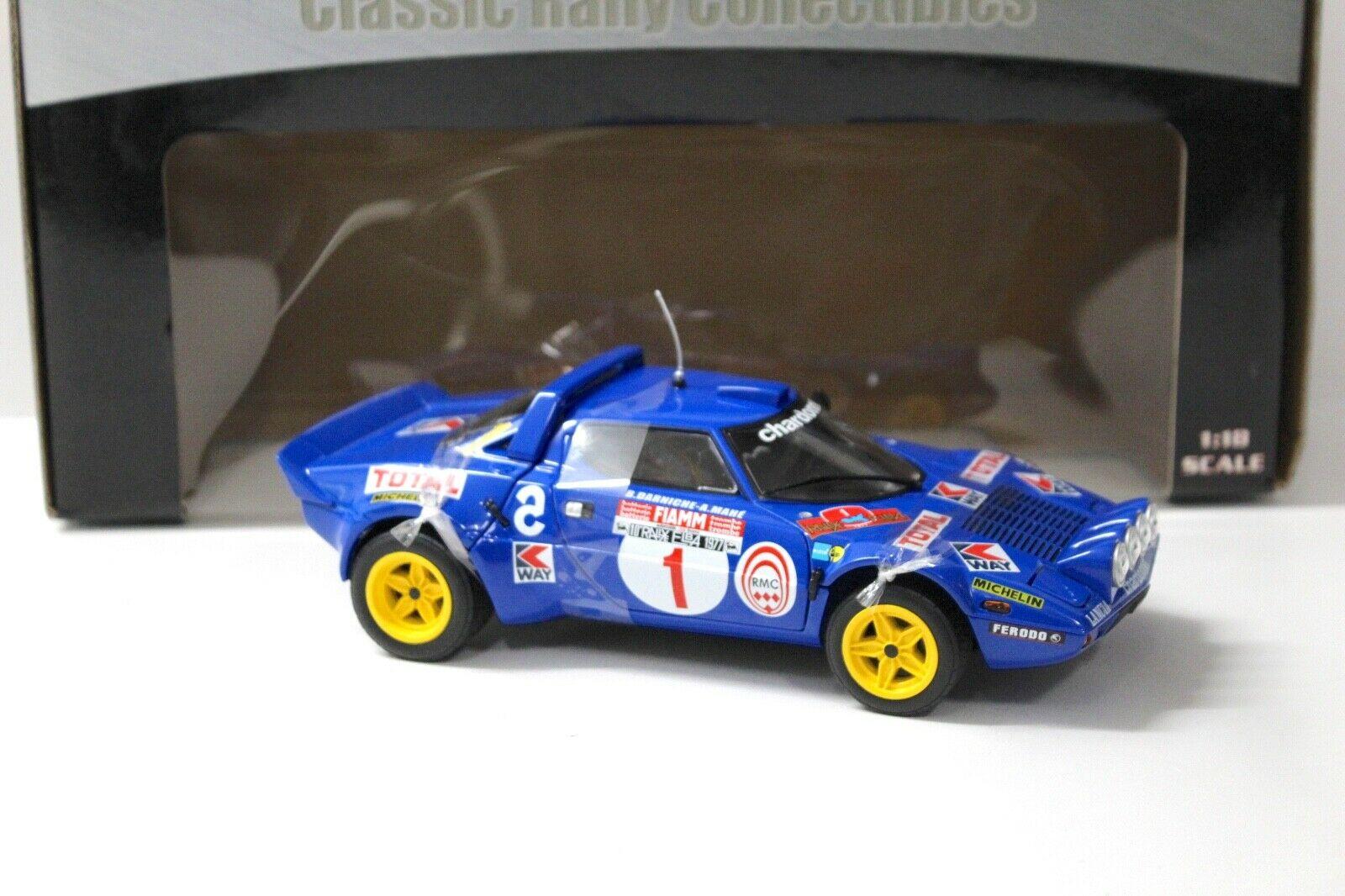 1:18 SunStar Lancia Stratos HF Rally ELBA 1977 #1 blue