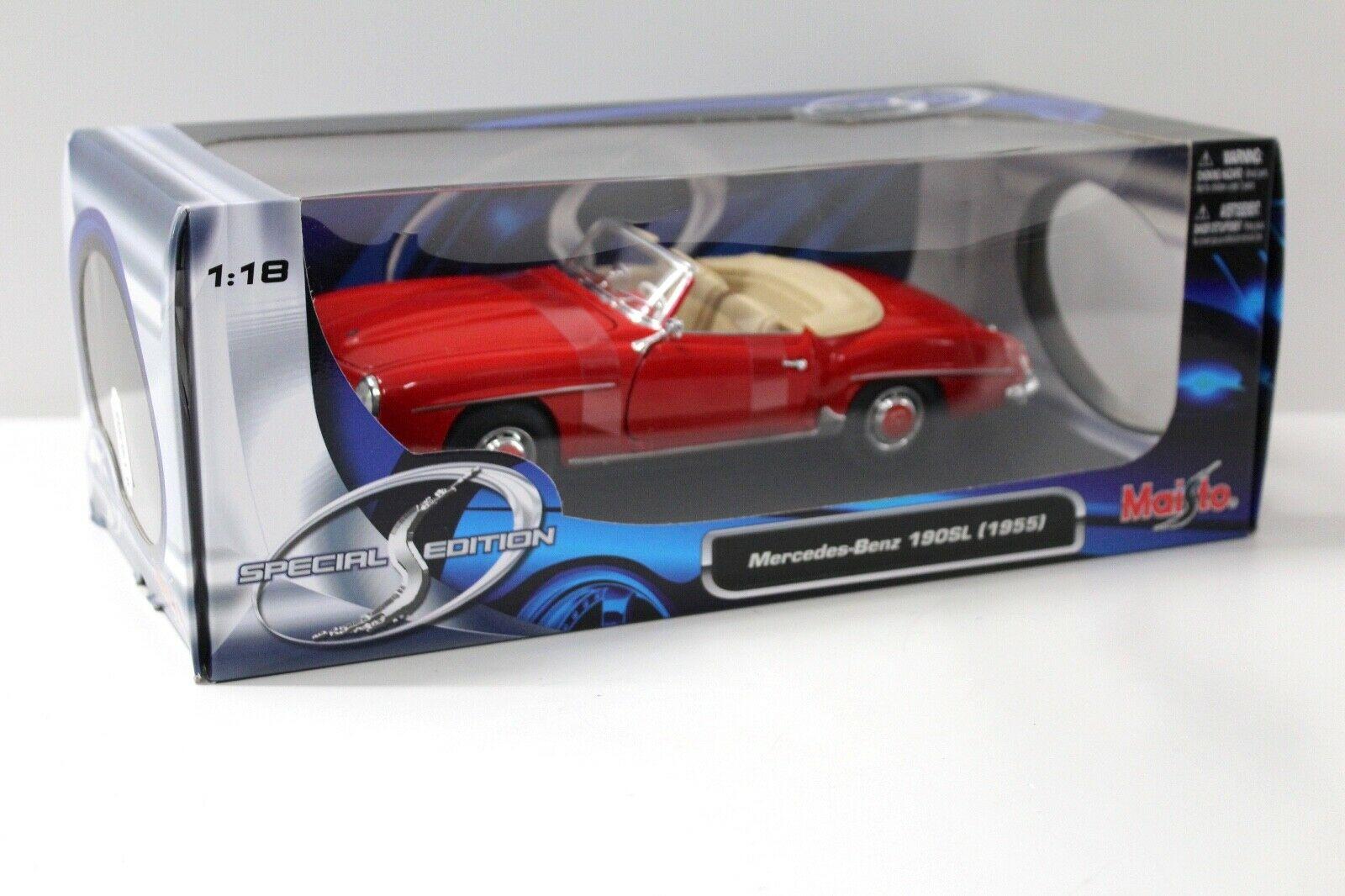 1:18 Maisto Mercedes 190SL Cabriolet red 1955