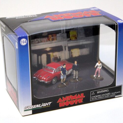1:64 Greenlight Chevrolet Corvette *ANIMAL HOUSE* Diorama red