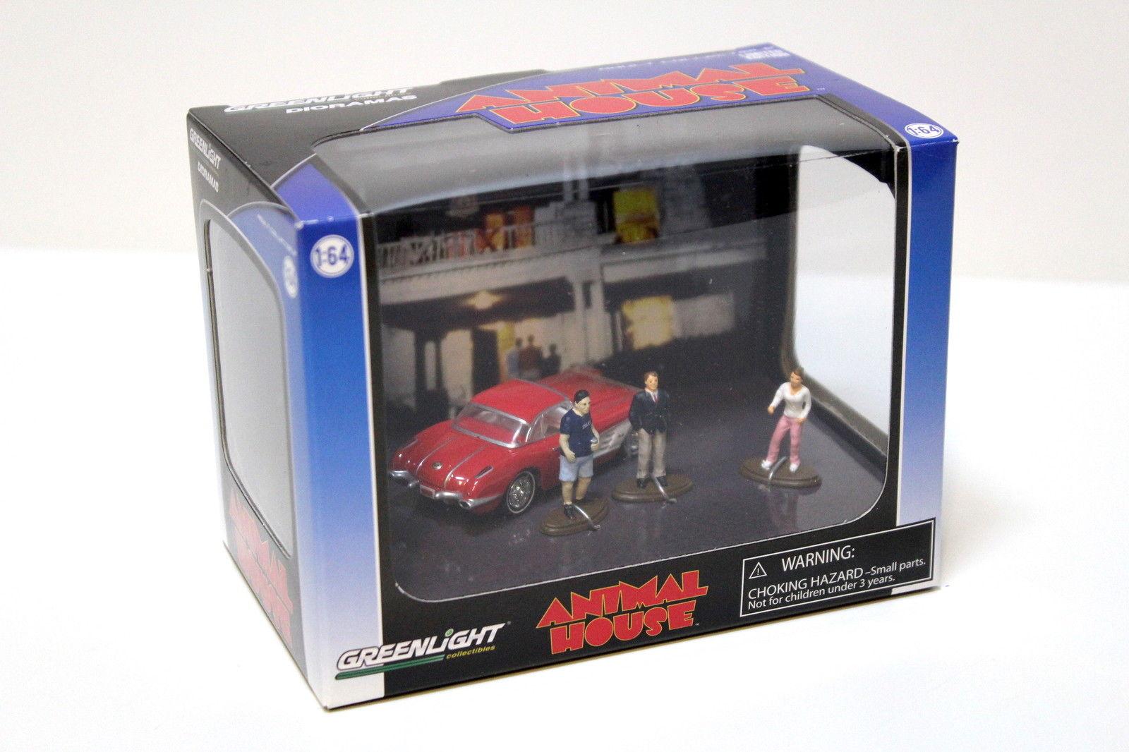 1:64 Greenlight Chevrolet Corvette *ANIMAL HOUSE* Diorama red