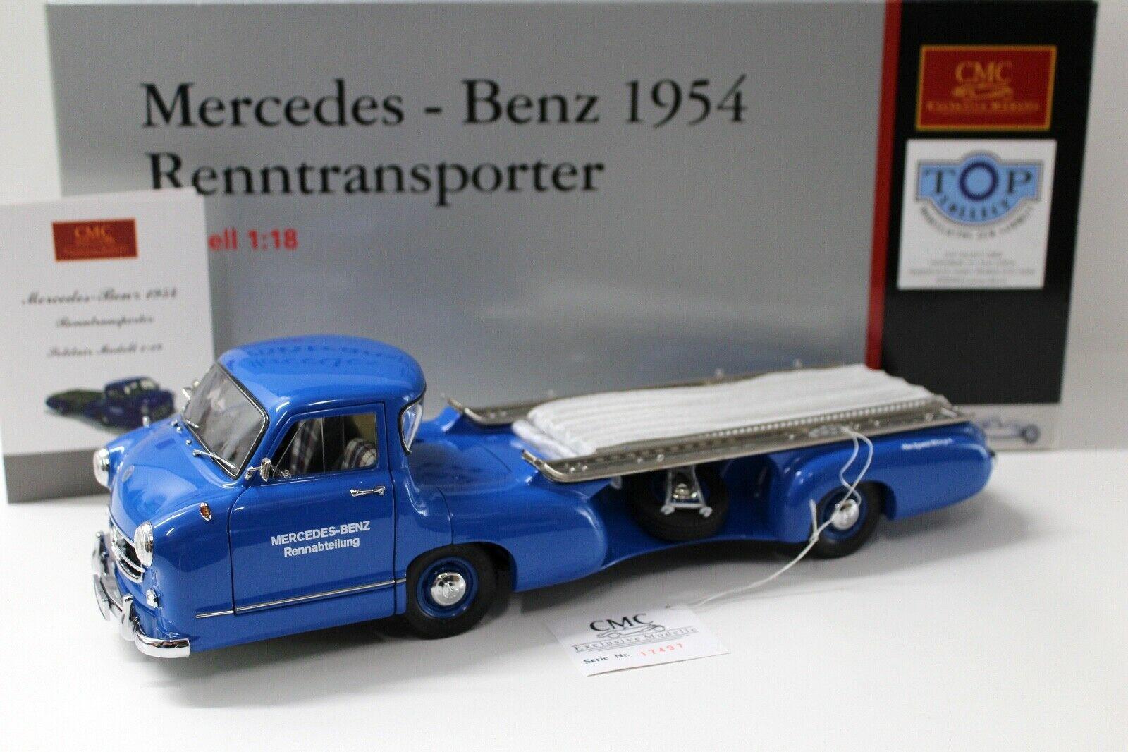 ID 45422 orig 1.jpg 1:18 CMC Mercedes Renntransporter 1954 Das Blaue Wunder blue M-036