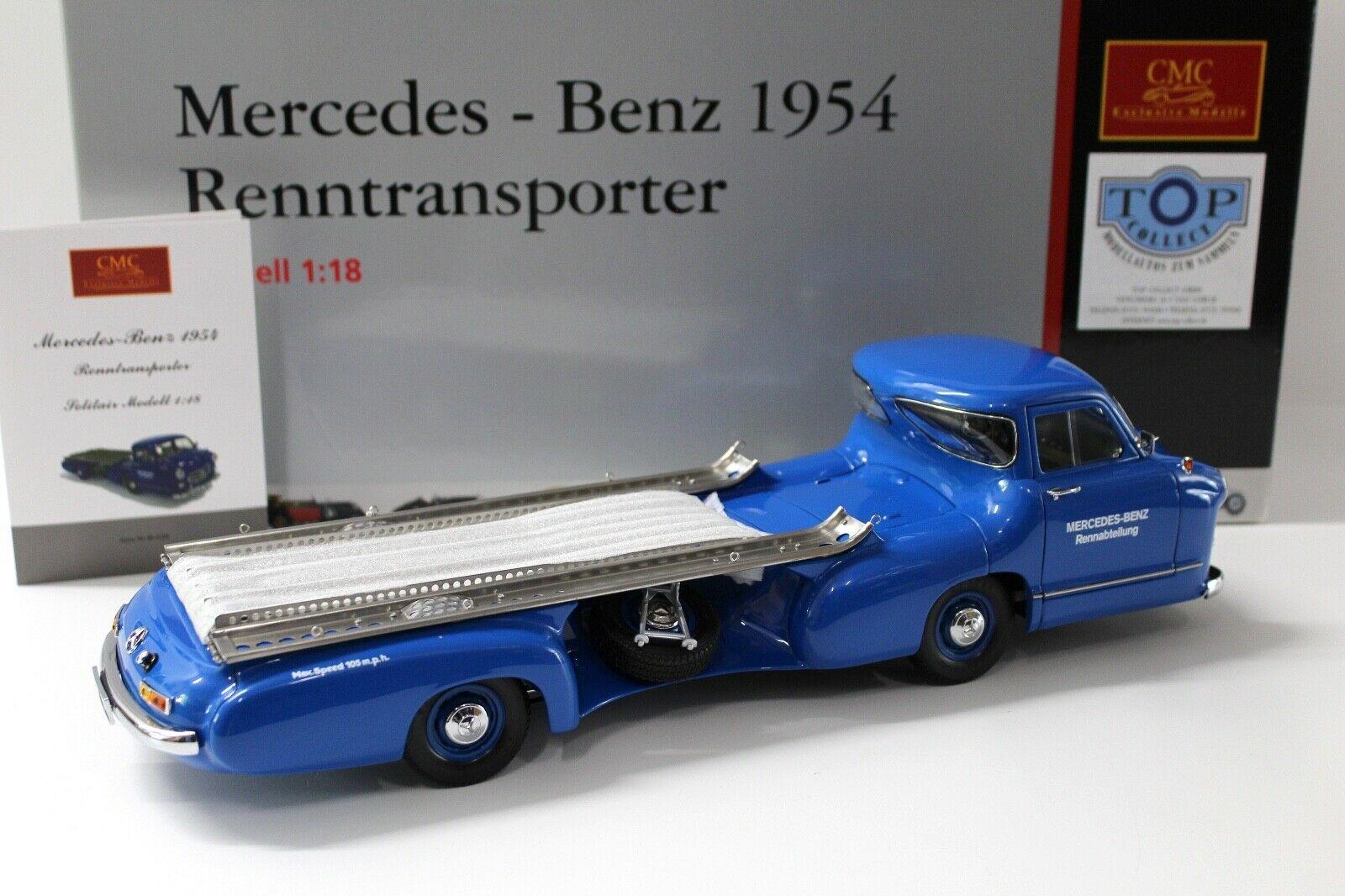 1:18 CMC Mercedes Renntransporter 1954 Das Blaue Wunder blue M-036