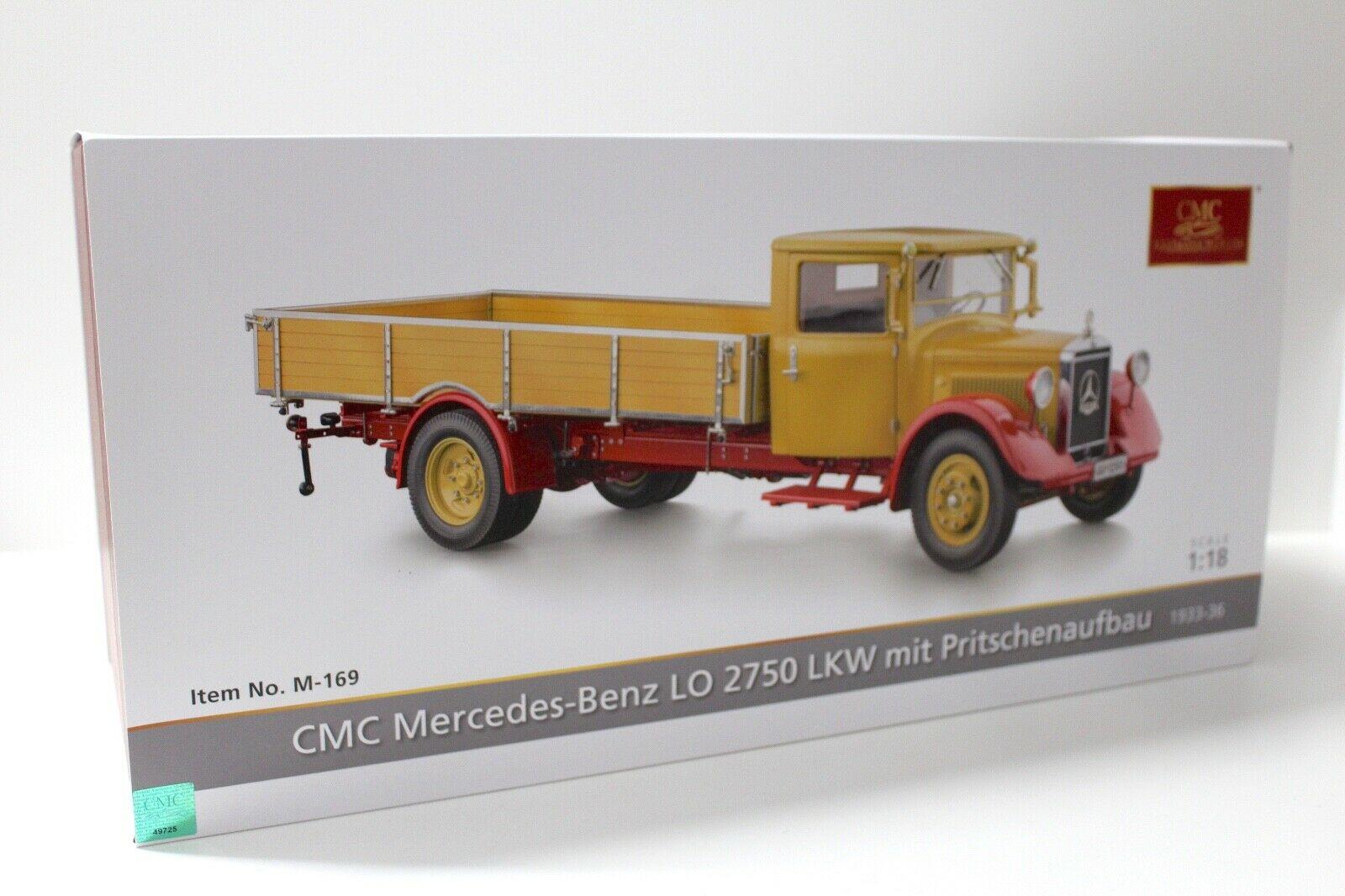 1:18 CMC Mercedes LO 2750 LKW mit Pritsche yellow