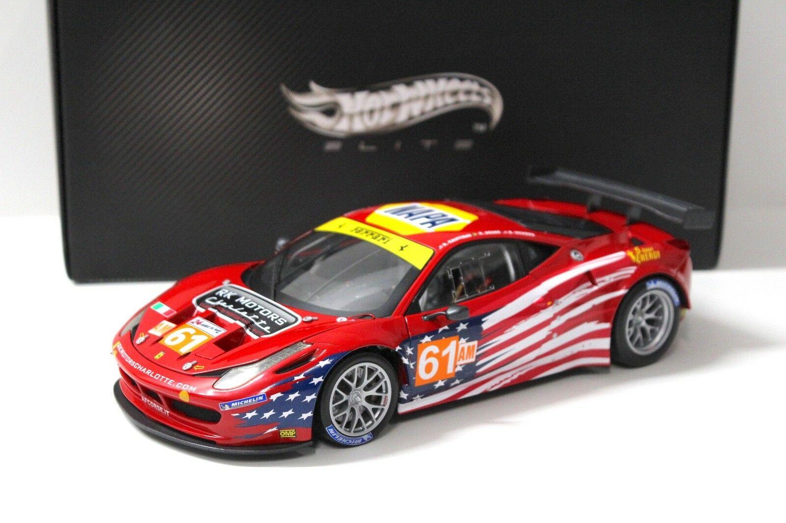 1:18 Hot Wheels Elite Ferrari 458 Italia GT2 LM 2012 AF Corse #61AM