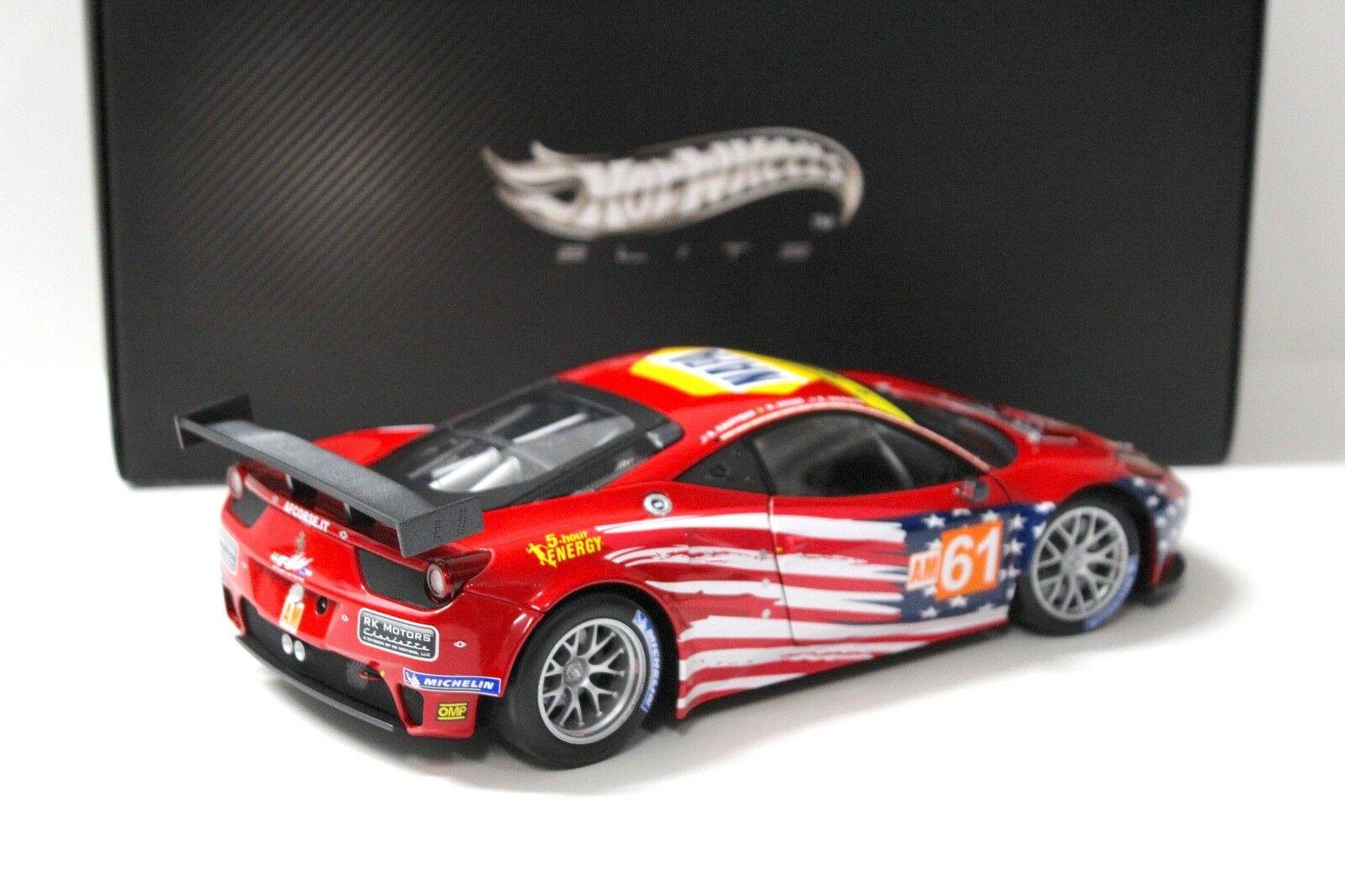 1:18 Hot Wheels Elite Ferrari 458 Italia GT2 LM 2012 AF Corse #61AM