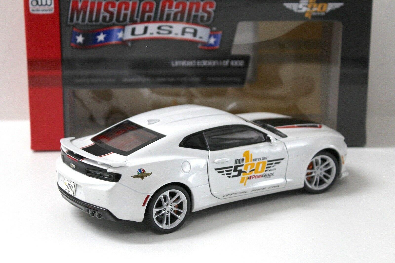 1:18 Auto World 2017 Chevrolet Camaro SS Indy 500 Pace white