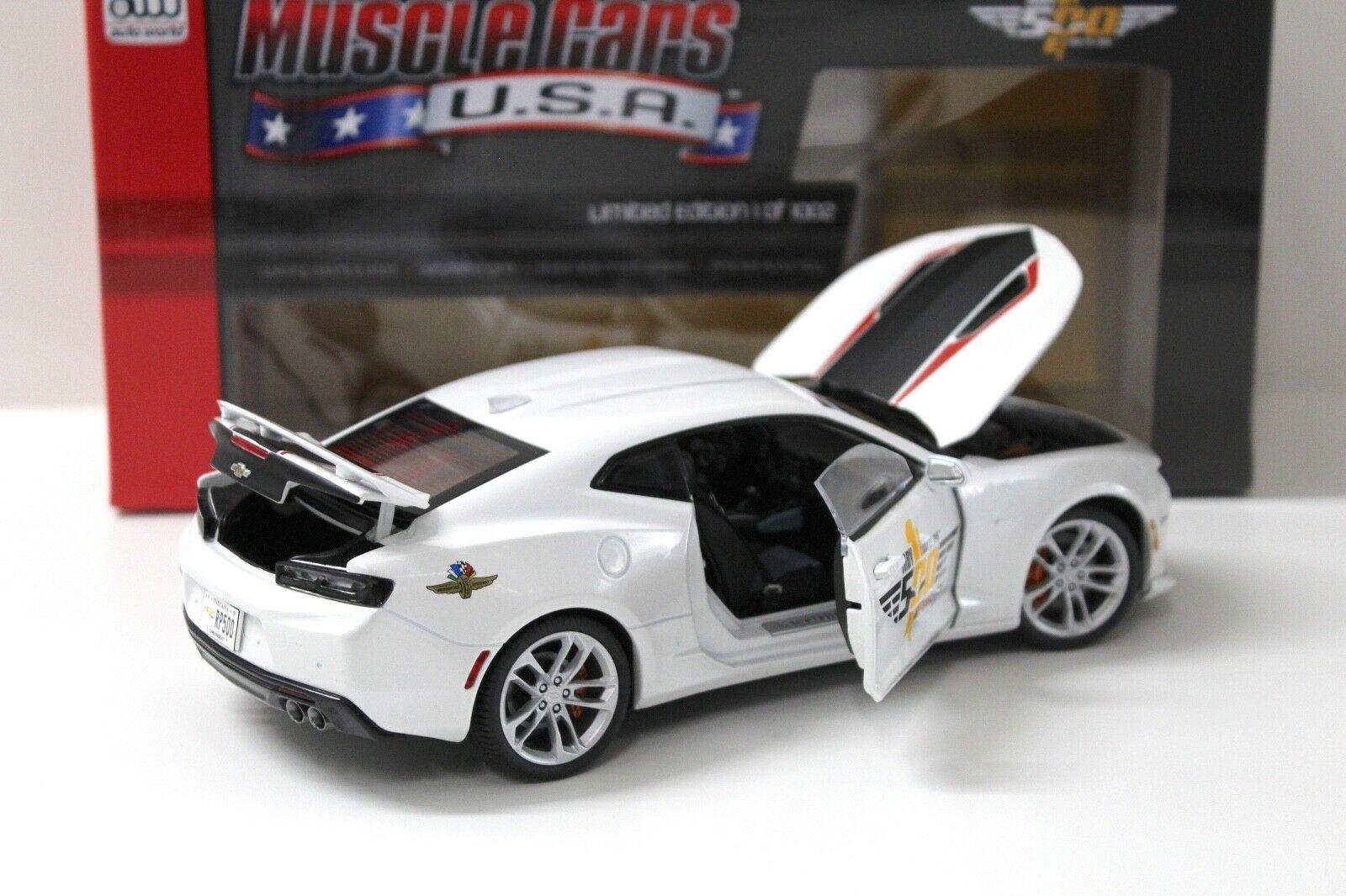 1:18 Auto World 2017 Chevrolet Camaro SS Indy 500 Pace white