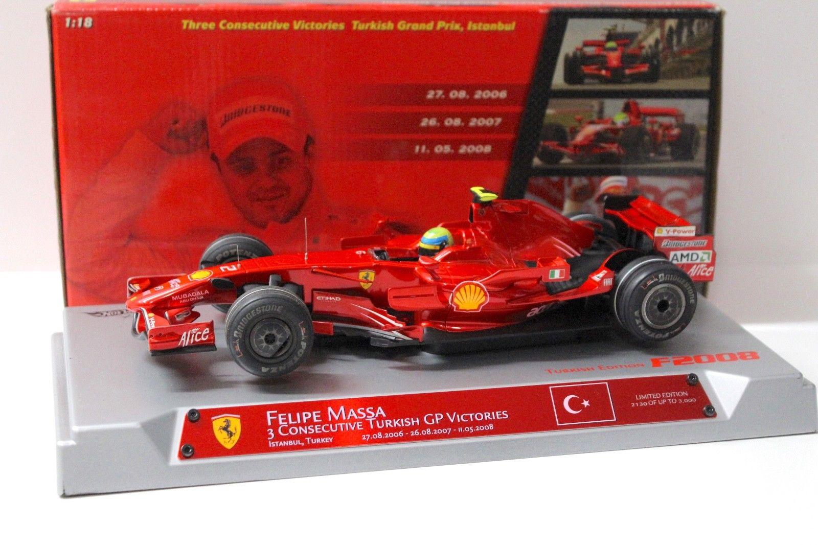 1:18 Hot Wheels Ferrari F1 F2008 Turkish GP Victories Massa