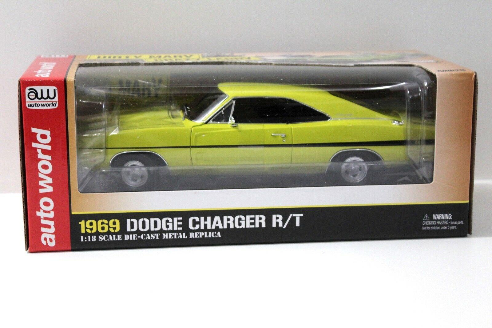 1:18 Auto World 1969 Dodge Charger R/T "CRAZY LARRY" green