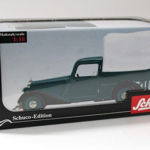 1:18 Schuco Mercedes 170V Pritsche mit Plane green