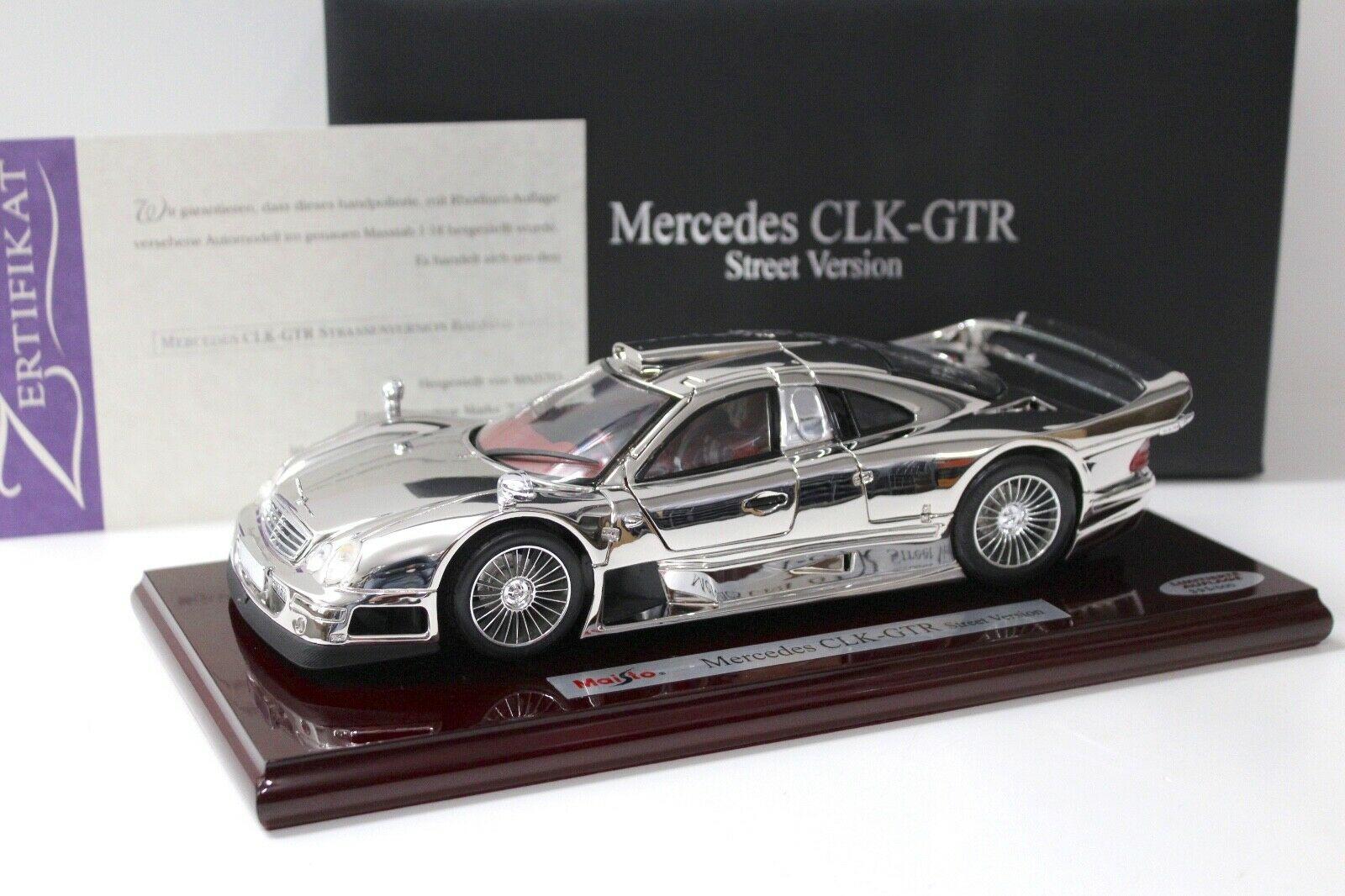 1:18 Maisto Mercedes CLK GTR Street RHODIUM EDITION