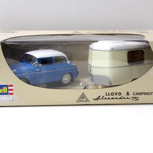 1:18 Revell Alexander Lloyd blue + Eriba Puck Campingtrailer white