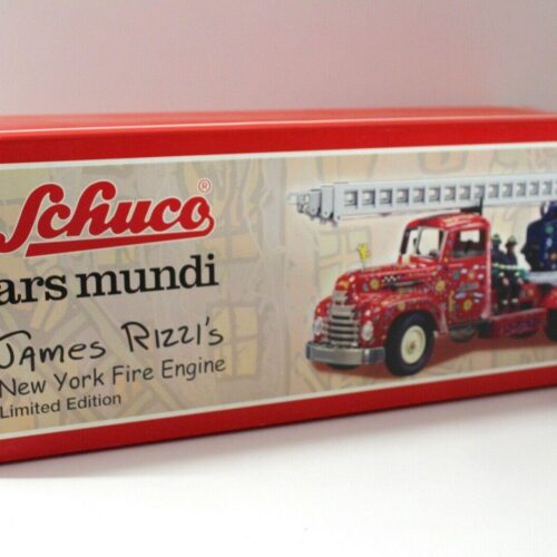 Schuco ars mundi James Rizzi New York Feuerwehr Drehleiter red