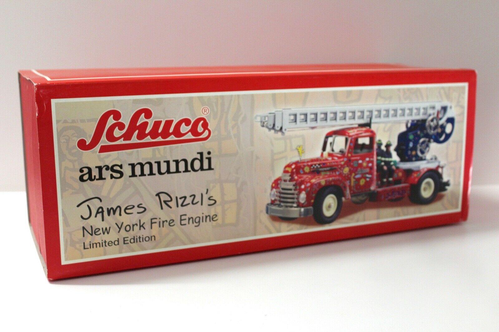 Schuco ars mundi James Rizzi New York Feuerwehr Drehleiter red