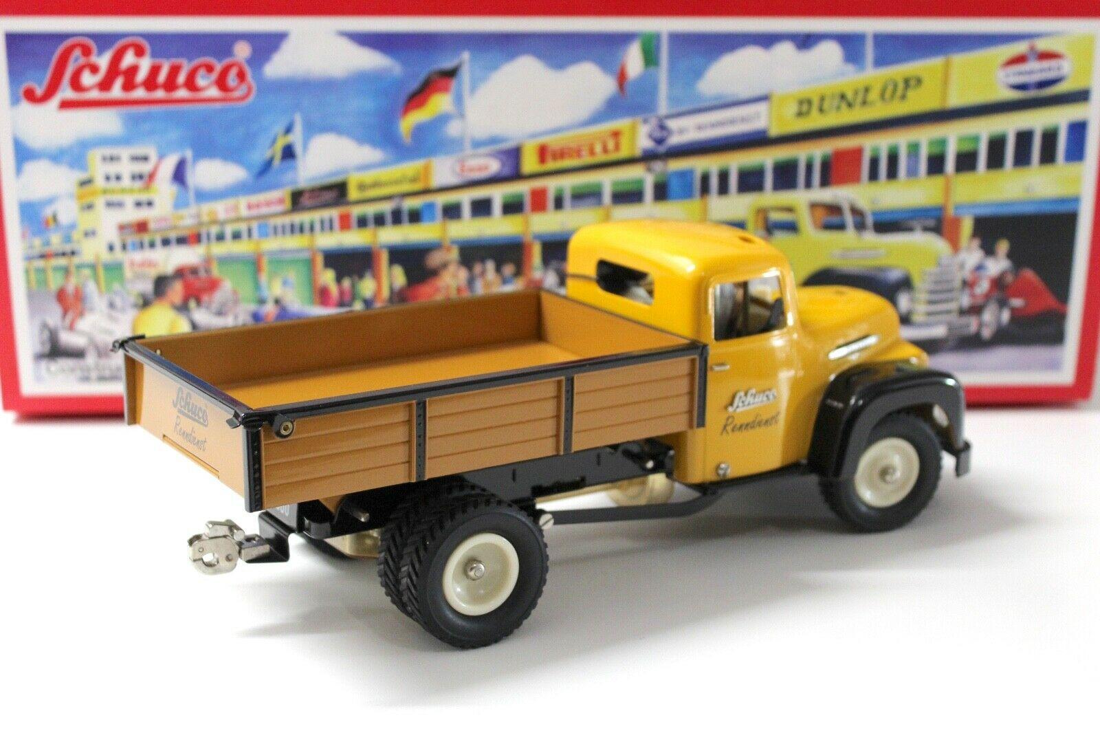 Schuco Construction Pritschenwagen LKW Schuco Renndienst yellow