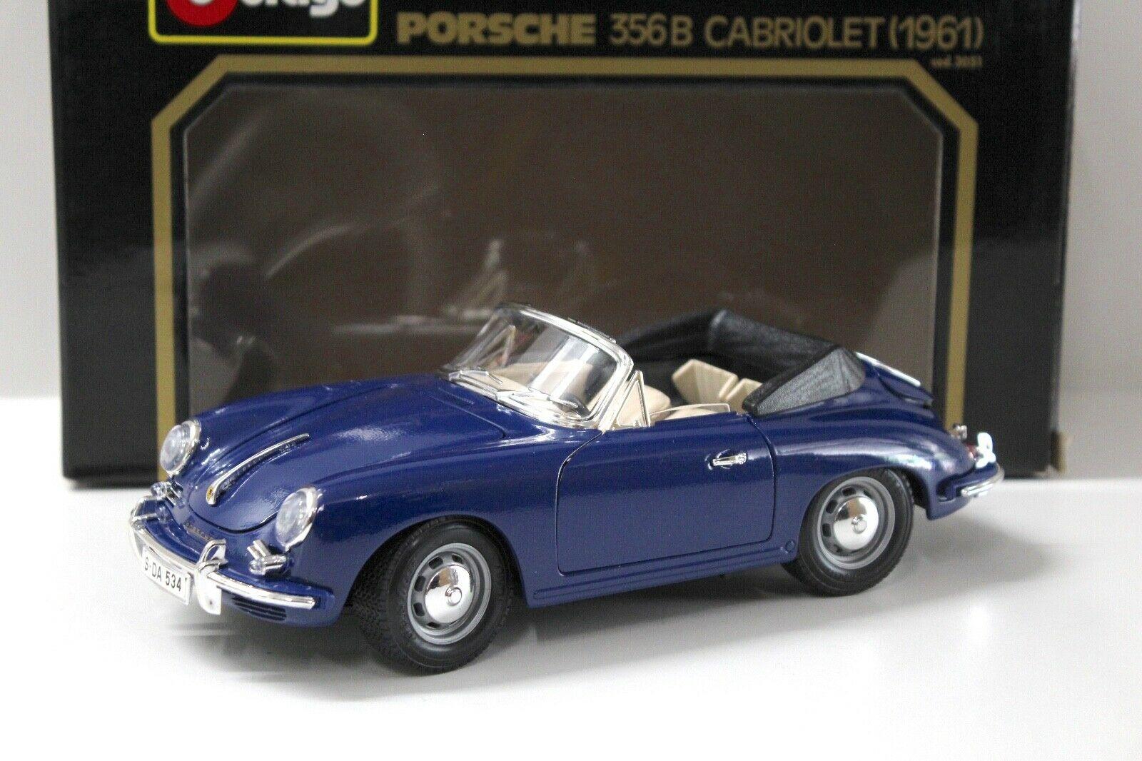 1:18 Bburago Porsche 356B Cabriolet dark blue