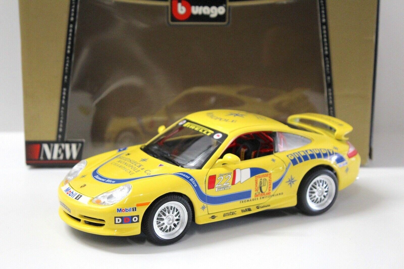 ID 46767 orig.jpg 1:18 Bburago Porsche 911 996 GT3 Cup #22 Giraudy yellow