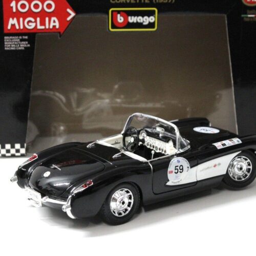 1:18 Bburago Chevrolet Corvette 1957 black *MILLE MIGLIA*