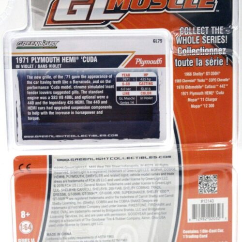 1:64 Greenlight Plymouth Hemi Cuda 1971 purple