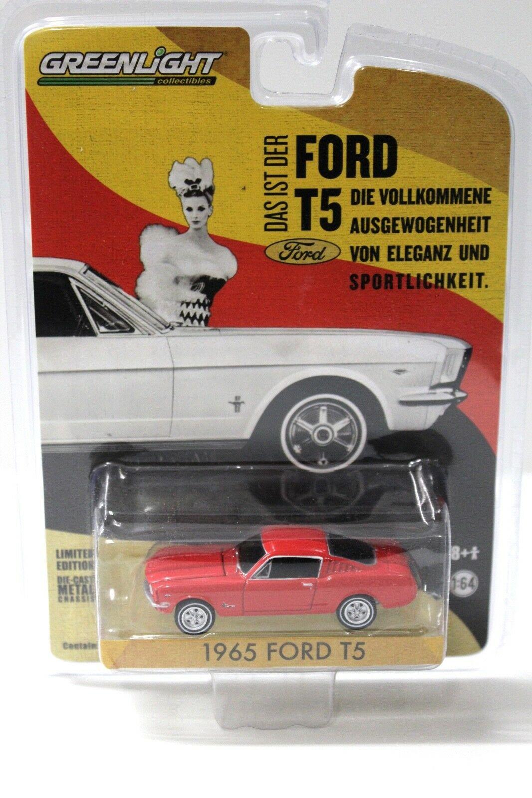 1:64 Greenlight Ford Mustang T5 German Edition 1965 red