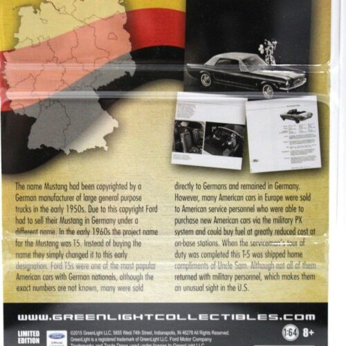 1:64 Greenlight Ford Mustang T5 German Edition 1965 red