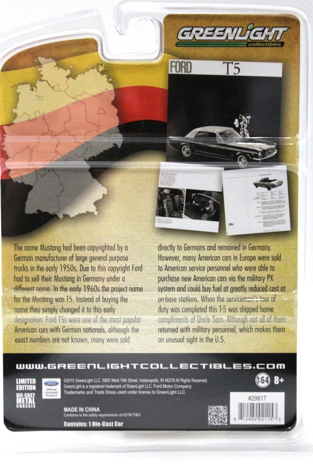 1:64 Greenlight Ford Mustang T5 German Edition 1965 red