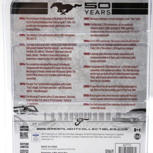 1:64 Greenlight Ford Mustang GT 1968 white *50 years* - Image 2