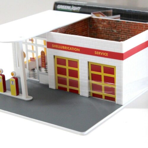 1:64 Greenlight Vintage Gas Station "SHELL" Tankstelle