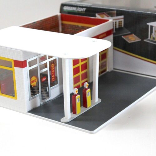 1:64 Greenlight Vintage Gas Station "SHELL" Tankstelle