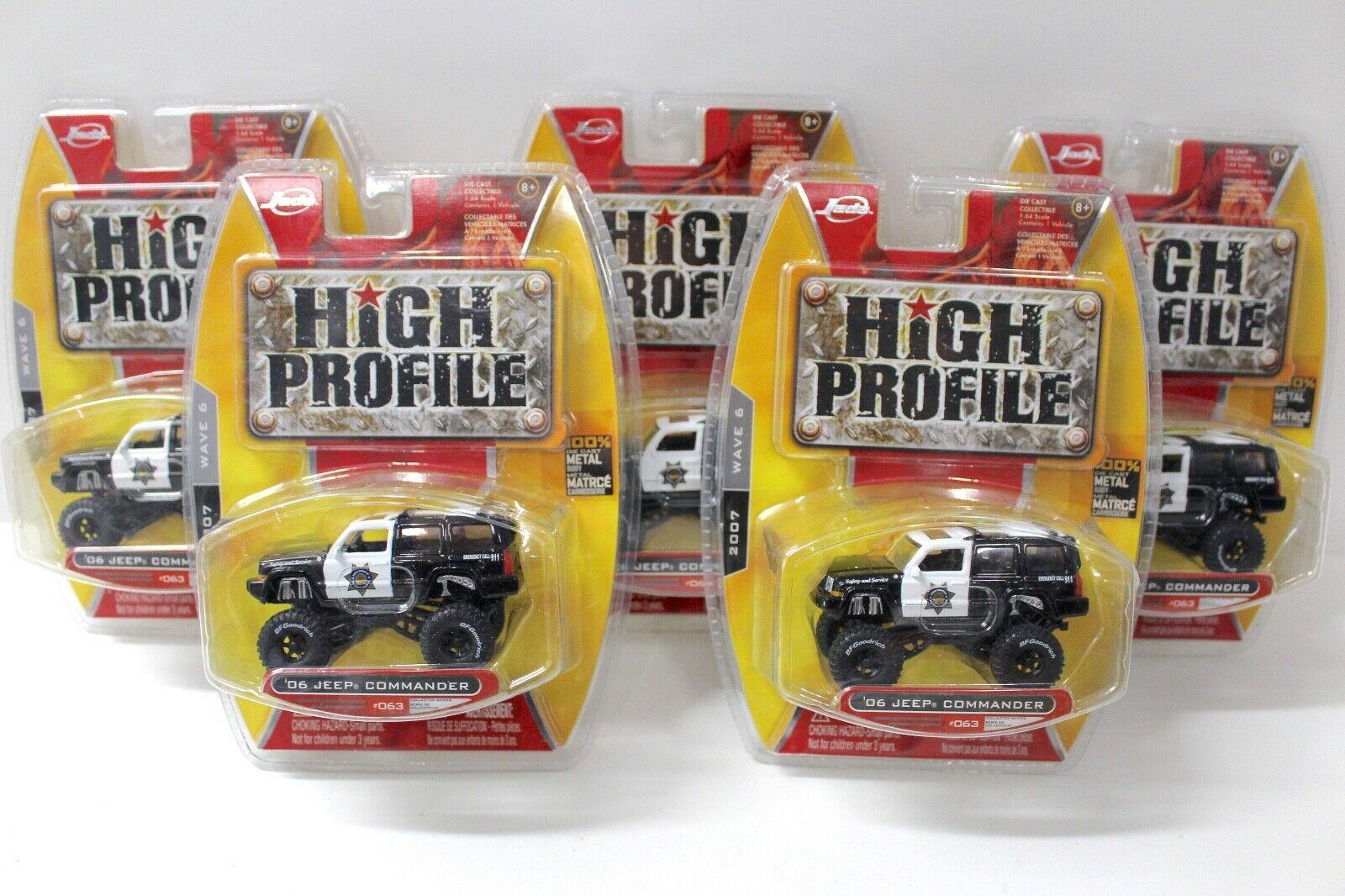 1:64 JADA Toys Jeep Commander black 2006 SET 5 pcs.